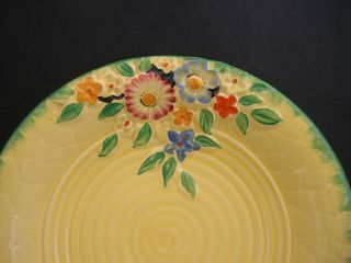 CROWN DEVON GARDEN PATH Vintage Art Deco English China Dish Bowl Yellow c1930 AF 2