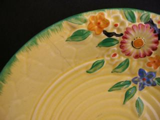 CROWN DEVON GARDEN PATH Vintage Art Deco English China Dish Bowl Yellow c1930 AF 3