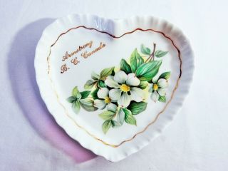 Vintage Royal Adderley Dogwood Canadian Provincial Flowers Heart Pin Dish Plate