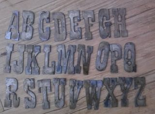 3 Inch Letters Rough Rusty Metal Vintage Western Style Complete Alphabet Stencil