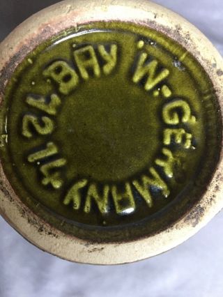 BAY WEST GERMAN VASE ceramic 14cm 72 14 VINTAGE green RETRO pottery vaas 70s 5