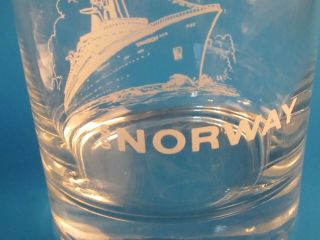 Vintage NCL SS Norway SET OF 2 ROCK GLASSES and shot glass Norwegian Cruise Line 3