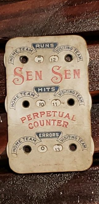 Vintage/antique Sen Sen Gum Baseball Scorecard Perpetual Counter Chicago Il Rare