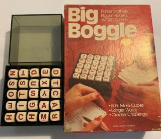 Big Boggle Vintage 1979 Bigger Hidden Word Game Shaker Wood Letters