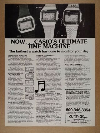1981 Casio Ax - 1 Ax - 210 Ax - 510 Digital Watches Vintage Print Ad