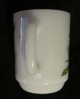 Vintage Milk Glass Anchor Hocking AZALEA Pattern Oven Proof Coffee Cup Mug RARE 3