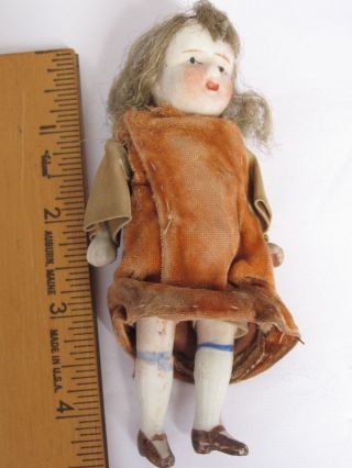 Antique Small 4 1/4 " All Bisque Doll Nippon