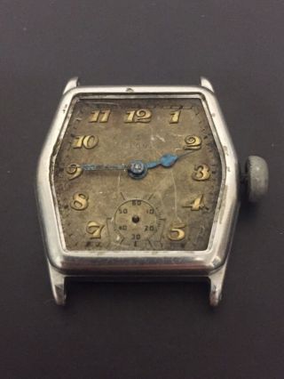 1933 Elgin 7 Jewel Mens Vintage Military Style Watch Hard To Find Very Rare