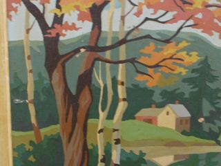Vintage Paint By Number 2 series of Fall Trees & Barns Pictures Frames 2