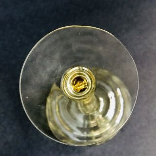 5 Vintage Topaz Yellow Etch Wheat Depression Glass Cordial Stemware Goblets EAPG 5