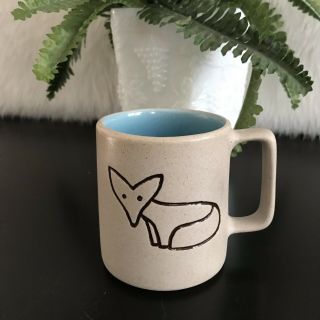 Pigeon Forge Pottery FOX Coffee Cup Vintage Blue Interior 7