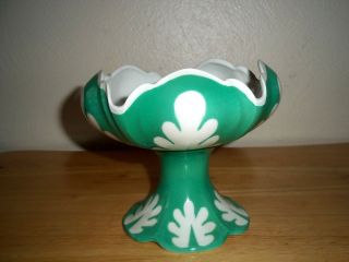 Vintage RS Germany Porcelain Pedestal Fluted Candy Dish,  Mid - Century,  Art Deco 3