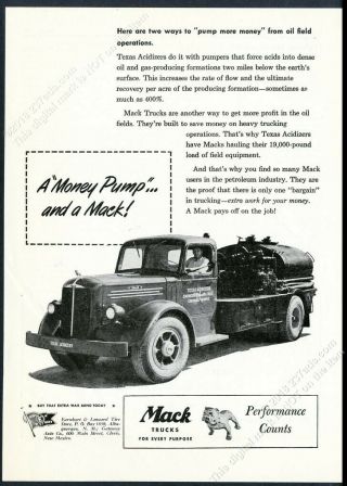 1941 Mack Truck Texas Acidizer Oil Well Equipment Photo Vintage Trade Print Ad