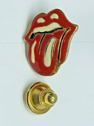 Rare 1987 Vtg Rolling Stones Licks Tie Tack Metal Enamel Jewelry Pin Tongue Lips