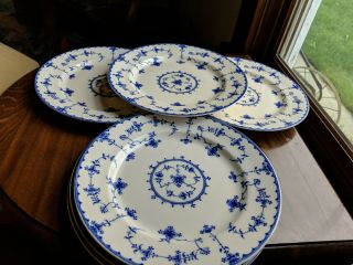 Vintage Blue Delft By Maruta Blue Ivory 10” Dinner Plate - Japan Set Of 5