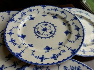 VINTAGE BLUE DELFT BY MARUTA BLUE IVORY 10” Dinner Plate - japan Set of 5 3