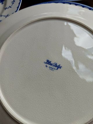 VINTAGE BLUE DELFT BY MARUTA BLUE IVORY 10” Dinner Plate - japan Set of 5 4