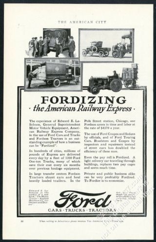1924 Ford Pickup Truck Box Truck Tractor 4 Photo Vintage Trade Print Ad