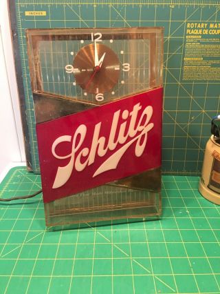 Vintage Schlitz Beer Sign Clock 1958