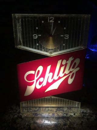 Vintage Schlitz Beer Sign Clock 1958 3