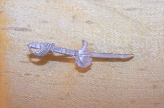 Vintage Sigma Chi Fraternity Small Sword / Sabre Crest Pin,  Sterling Lgb Old