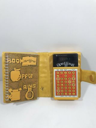 Vintage 1978 Spelling B Texas Instruments Handheld Electronic Game Case & Book