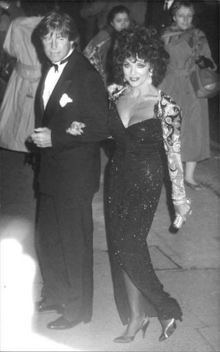 Joan Collins Along With Bill Wiggins - Vintage Photograph