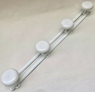 Vintage French Mid Century 1960s White Metal Coat Or Hat Rack In