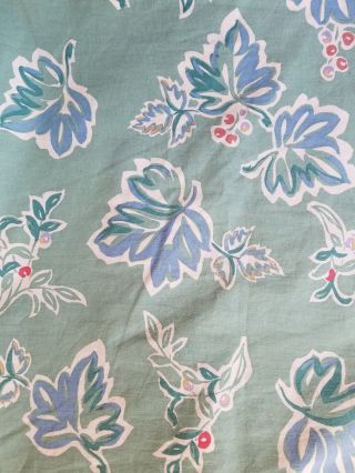 Eddie Bauer Home Vintage Green Floral Cotton Reversible Duvet Cover FULL SIZE 5