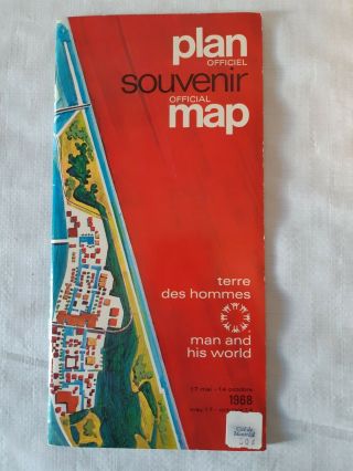 Vintage Montreal Expo 67 Man And His Wold Terre Des Hommes 1968 Site Map