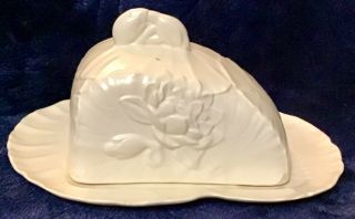 Vintage Cream Carlton Ware Covered Butter Dish 2