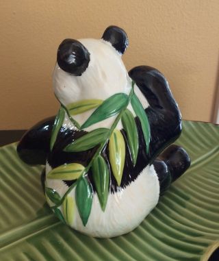 Vintage VTG Panda Jungle Party 1988 Lynn Chase Votive Candle Holder 6 