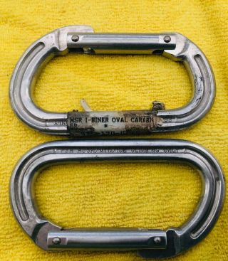 Rare Msr (mountain Safety Research) Oval Carabiners (x2) Vintage 1990 