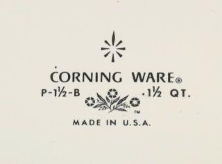 Vintage Corning Ware Blue Cornflower 1 - 1/2 Qt Casserole NO Lid P - 1 - 1/2 - B USA 4