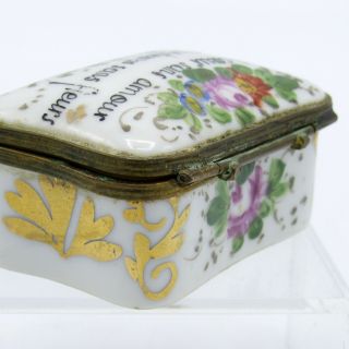 Vintage Limoges Hand Painted Porcelain Box with Love Saying in French,  NR 6