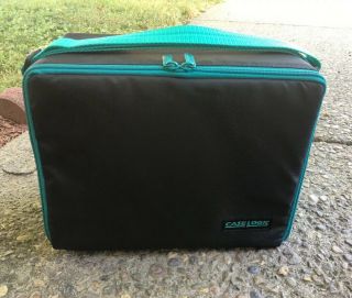 Vintage Carry Case Logic 30 Cd Disc Nylon Teal Green & Black With Shoulder Strap