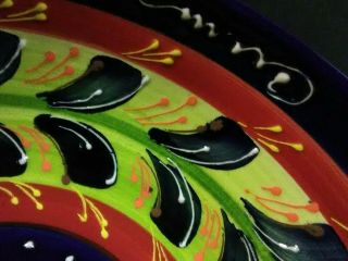 Lovely Vtg.  HNOS Pedraza Spanish Abstract Pottery Hand Painted Serving Bowl,  Spain 6