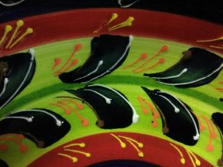 Lovely Vtg.  HNOS Pedraza Spanish Abstract Pottery Hand Painted Serving Bowl,  Spain 7