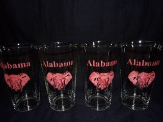 4 Antique/vintage Alabama Glass Drinking Glasses 6 " T 3 1/2 " D Collectors