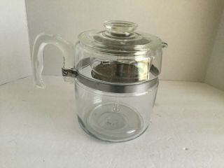 Vintage Pyrex 9 Cup Stove Top Coffee Pot Percolator 7759 Complete Guc
