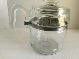 VINTAGE Pyrex 9 Cup Stove Top Coffee Pot Percolator 7759 COMPLETE GUC 2