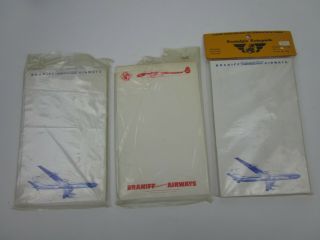 4 Vintage Braniff International Airways Writing Tablet Notepad Stationary 1960