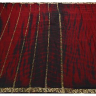 Sanskriti Vintage Saree 100 Pure Georgette Silk Woven Leheria Craft Fabric Sari 3