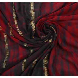Sanskriti Vintage Saree 100 Pure Georgette Silk Woven Leheria Craft Fabric Sari 5
