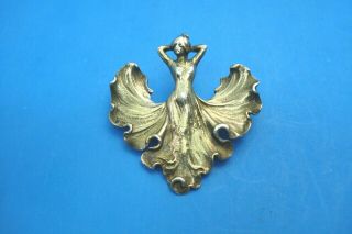 Vintage Sterling Silver Art Noveau/art Deco Dancing Woman Pendant - - Signed