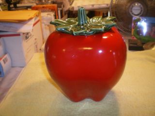 Vintage Mccoy 26 Usa Big Red Apple W Green Lid Cookie Jar School Teacher Fr/shp