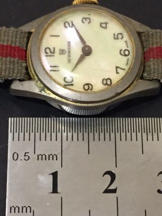 Vintage NEWMARK Swiss Made Watch With Pearl Dial And Army Style Band 4