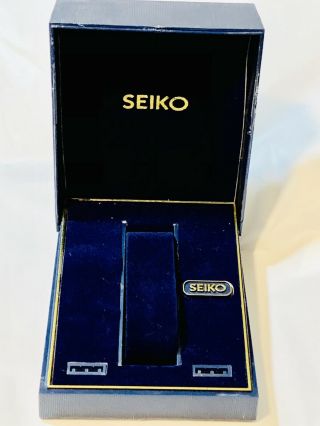 Vintage Men’s Seiko Quartz Watch Box Blue Velvet From The Late 1970s - 80s