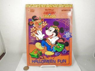 Vtg 1997 Golden Book Disney Halloween Fun Mickey & Friends Activity Pad
