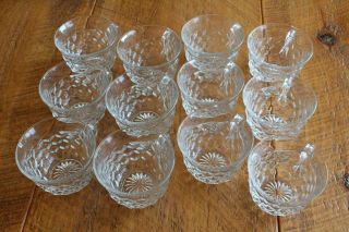 12 Vintage Clear Fostoria American Glass Punch Tea Cups Flared Rim " C " Handle
